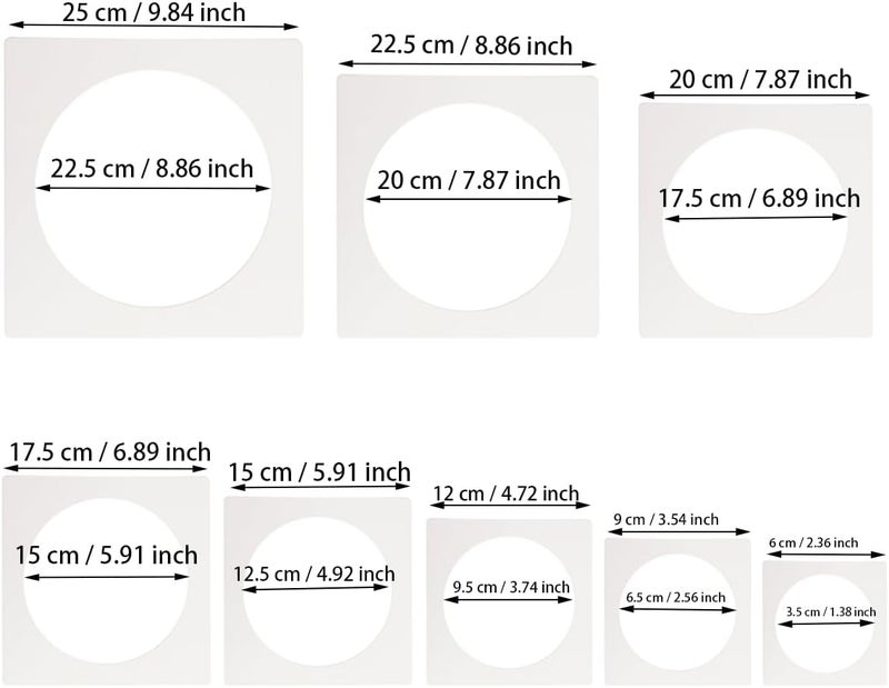 ZTEOFO 8 PCS Large Circle Stencil,Circle Stencils Different Sizes, Circle Template, Circle Template Stencil, Large Circle Stencil, Circle Stencils for Painting, for Painting Template - Image 3